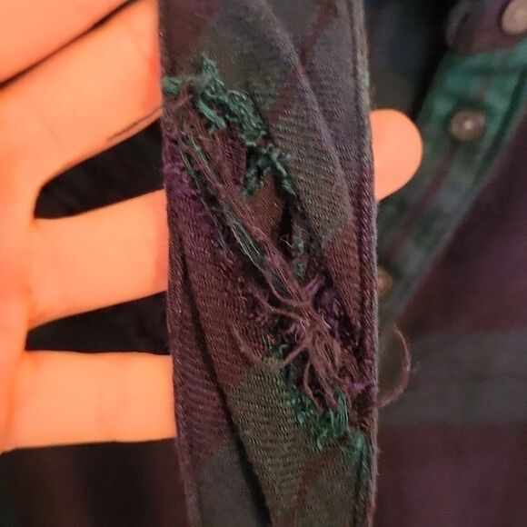 Gap Ruffle Flannel Shirt Dress Size S - Picture 6 of 7